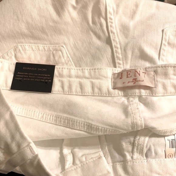 JEN 7 BY 7 FOR ALL MANKIND NEW Denim Bermuda Short in White Size 6 - Picture 4 of 4